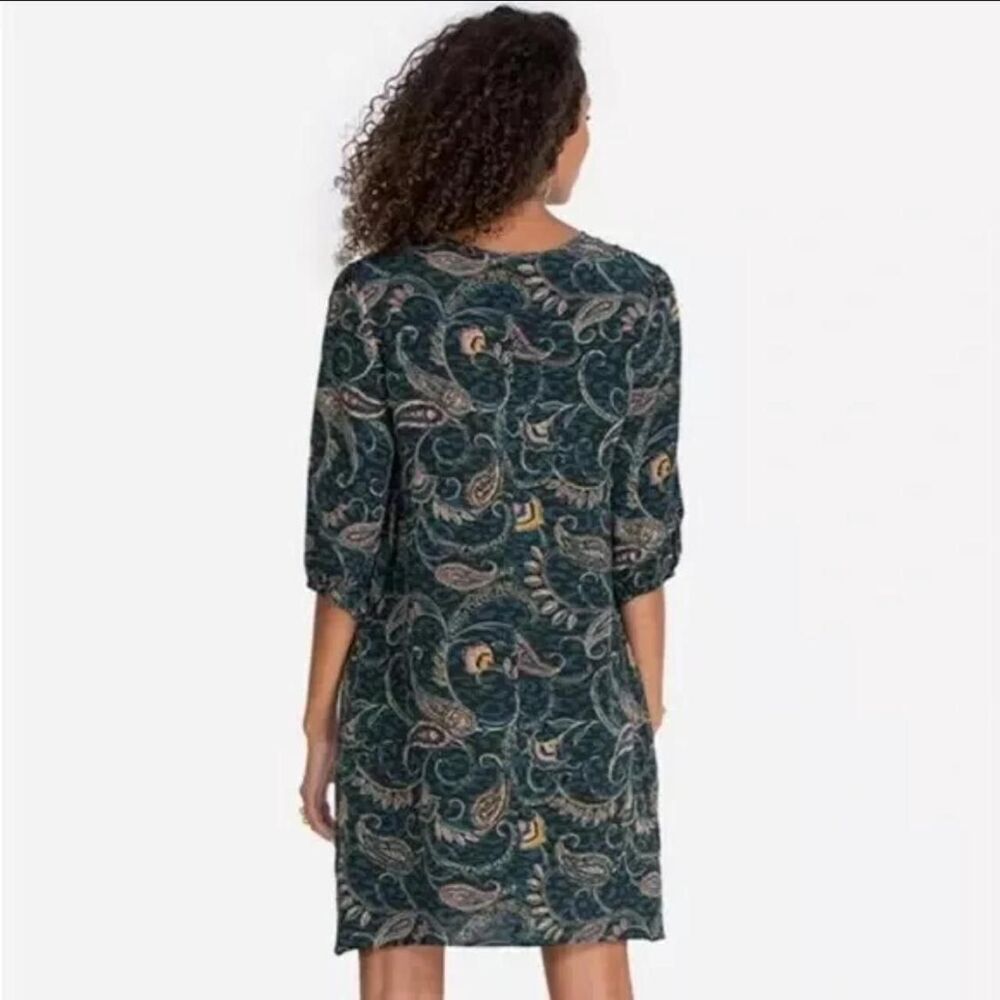 Johnny Was Jade Women's Marzanna Green Paisley Mini 100% Silk Dress XS - Picture 2 of 8